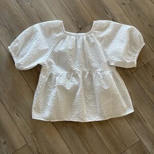 Old Navy White Textured Blouse